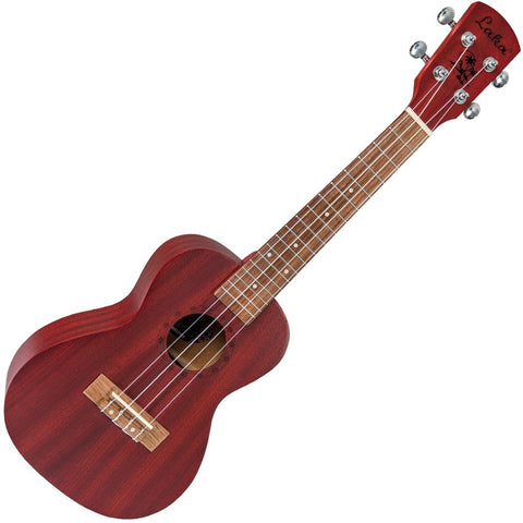 Laka Sapele Series Concert Ukulele &0 Bag - Rustic Red