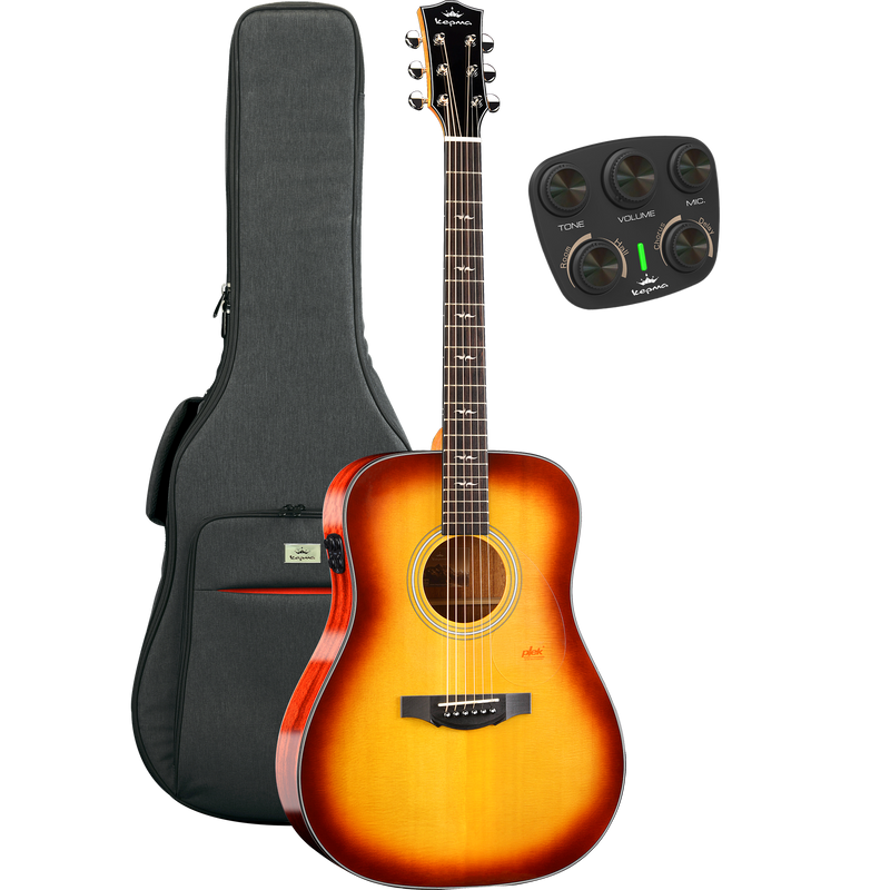 KEPMA GUITARS SOLID TOP SERIES - F1E DREADNOUGHT CHERRY BURST electro-acoustic guitar