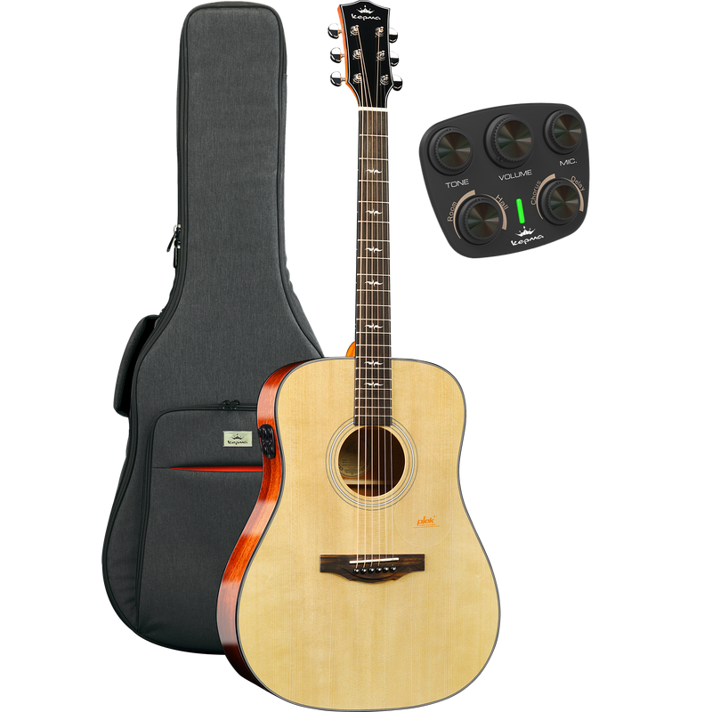 KEPMA GUITARS SOLID TOP SERIES - F1E DREADNOUGHT NATURAL electro-acoustic guitar