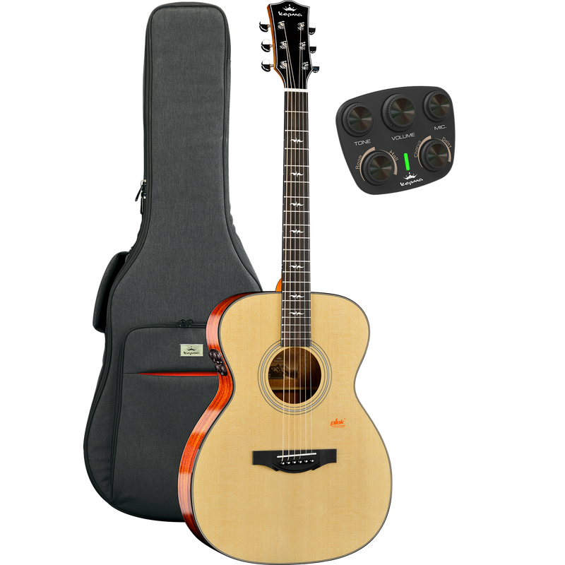 KEPMA GUITARS SOLID TOP SERIES - F1E OM NATURAL electro-acoustic guitar