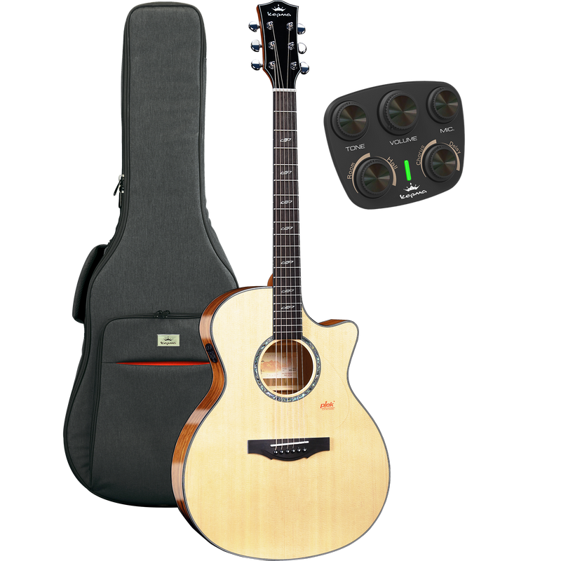 KEPMA GUITARS SOLID TOP SERIES - F2SE GRAND AUDITORIUM NATURAL electro-acoustic guitar