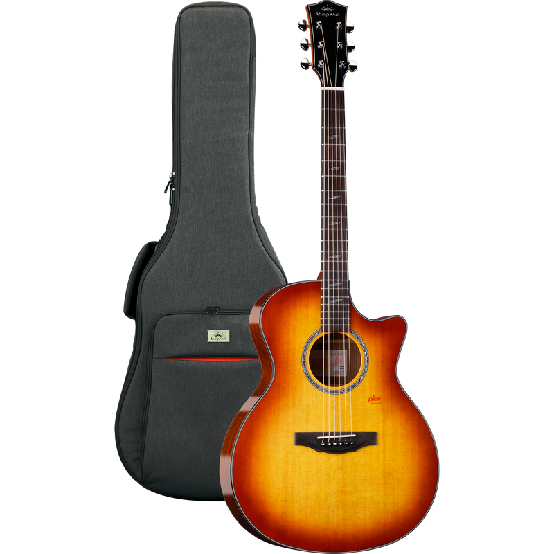 KEPMA GUITARS SOLID TOP SERIES - F2S GRAND AUDITORIUM CHERRY BURST acoustic guitar