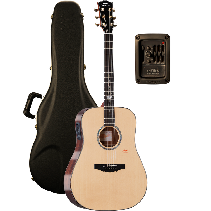 KEPMA GUITARS SOLID TOP SERIES - G1E DREADNOUGHT NATURAL electro-acoustic guitar