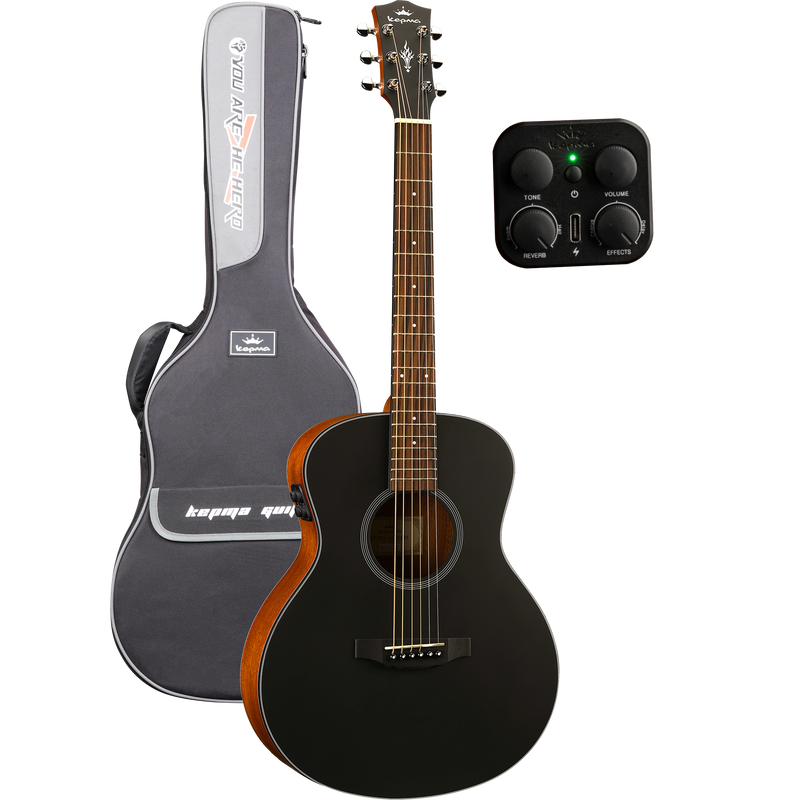 KEPMA GUITARS TRAVEL SERIES - ES36E-K10 MINI OM BLACK electro-acoustic guitar