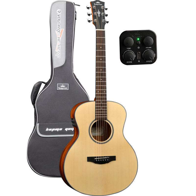 KEPMA GUITARS TRAVEL SERIES - ES36E-K10 MINI OM NATURAL electro-acoustic guitar